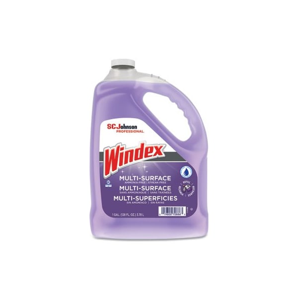 Windex, NON-AMMONIATED GLASS/MULTI SURFACE CLEANER, PLEASANT SCENT, 128 OZ BOTTLE
